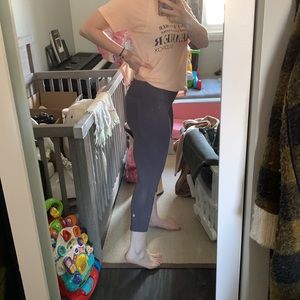 lululemon grey cropped leggings with pockets and zipper Like new- worn once